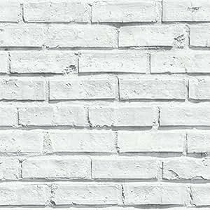 White Brick Wallpaper - Arthouse - - Amazon.com