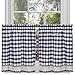 Buffalo Check Tier Pair Window Curtain Set - 58 Inch Width, 36 Inch Length - Navy & Ivory Plaid Drapes - Light Filtering Drapes for Kitchen, Bedroom, Living & Dining Room by Achim Home Decor