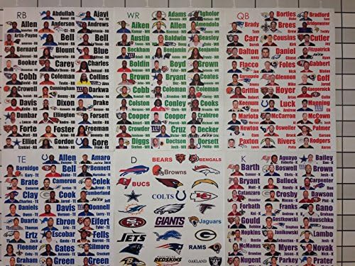 Fantasy Football Draft Kit Board PHOTO Labels 2016 Rookies 14 Teams 20 Rounds