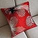 Flocking Dandelion Red White Black Throw Pillow Case Decor Cushion Covers Square 1818 Inch Cotton Blend