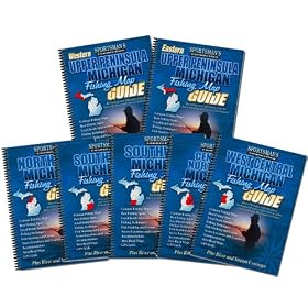 Michigan Fishing Map Book Guides Set by