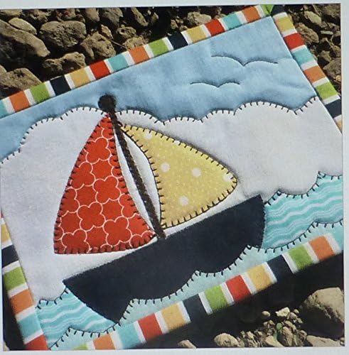 Come Sail Away Mug Rug Pre-cut Applique Kit, Sewing Kit , Sewing Quilt Kit