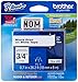 Brother 3/4 Inch x 26.2 Feet Black on White Tape with Super Strong Adhesive (TZS241)