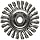 Weiler Dualife Wire Wheel Brush, Threaded Hole, Stainless Steel 302, Full Twist Knotted, 4" Diameter, 0.020" Wire Diameter, 5/8-11" Arbor, 7/8"  Bristle Length, 1/4" Brush Face Width, 20000 rpm