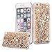 iPhone 6S Plus Case, iPhone 6/6S Plus Liquid Glitter Case,Phezen 3D Creative Design Shiny Quicksand Flowing Bling Glitter Sparkle Heart Clear Hard Case for iPhone 6S Plus / 6 Plus - Gold Diamonds