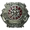 Skull & clock face large belt buckle + display stand