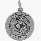 Sterling Silver St. George Religious Medal Medallion with chain