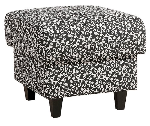 Max Winzer 65275710 Merle Hocker Baumwollgewebe mit schwarzem Rankenmuster