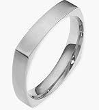 4mm 18 Karat White Gold Square Wedding Band