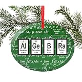 algebra math periodic table of elements glass christmas ornament