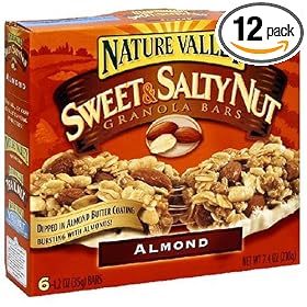 Nature Valley Sweet & Salty Nut Granola Bars, Almond, 6-Count Boxes (Pack of 12)