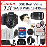 Canon EOS Rebel T3i Digital SLR Camera Body with Canon EF-S 18-135mm f/3.5- ....