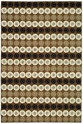 3'9" x 5'9" Rectangular Oscar Isberian Rugs Area Rug Crocus Color Hand Hooked China "Martha Stewart Collection" Solar Garden Design