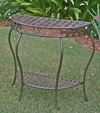 Santa Fe Iron Half Moon Table (Matte Brown) (30H x 29W x 14D)