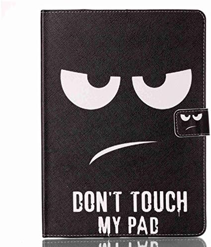 Hismo 2016 New iPad Pro Case (9.7 Inches) Leather Stand Folio Case Colorful Printing Cover with Ultra Slim Flip Folding Card Slot with Auto Wake/Sleep Function(2016 release) (Don't Touch My Black)
