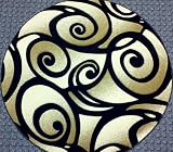 Modern Round Area Rug 5 Ft. 4 In. X 5 Ft. 4 In. Design # Contempo 341 Black