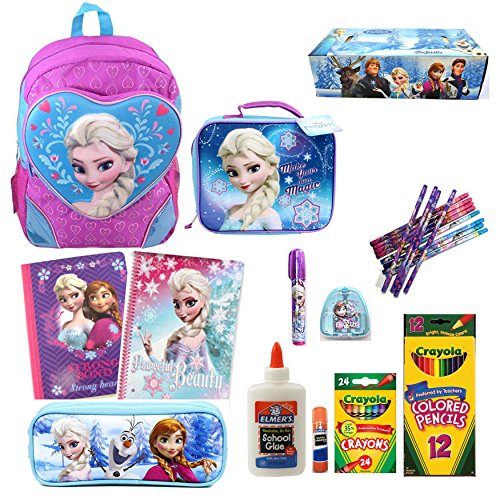 Disney Frozen Backpack with Matching Lunch Bag and School Supply Set