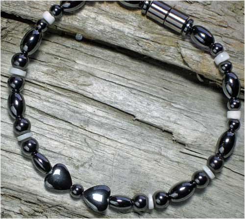 Black & White Puka Shell Bowtie Magnetic Bracelet