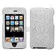 Sparkling Silver Full Diamond Rhinestone Snap on Hard Skin Cover Case for Apple Ipod Touch Itouch 2nd Gen 3rd Gen