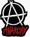 Anarchy - Black, White & Red Logo - Embroidered Iron On or Sew On Patch