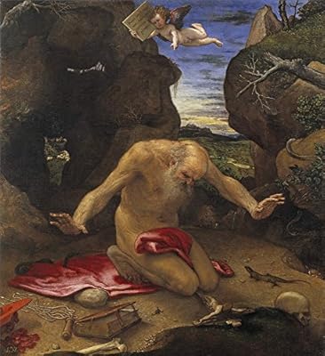 'Lotto Lorenzo Penitent Saint Jerome 1546 ' Oil Painting, 18 X 20 Inch / 46 X 50 Cm ,printed On High Quality Polyster Canvas ,this Replica Art DecorativeCanvas Prints Is Perfectly Suitalbe For Living Room Decoration And Home Artwork And Gifts