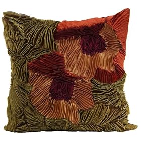 db Sources Burgundy Green Flower 20 By 20 Inch Decorative Pillow by db Sources