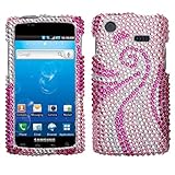 Rhinestones Protector Case for Samsung Captivate i897, Swirl Pink & White F ....