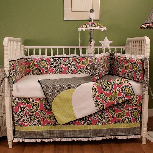 Hoohobbers 4-Piece Crib Bedding, Pink Whimsey