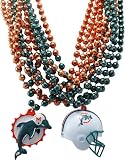 NFL Miami Dolphins Team Medallion, Mini-Helmet and Mardi-Gras Bead Set