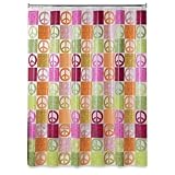 Allure Home Creations Peace Out Printed on PEVA Clear Shower Curtain