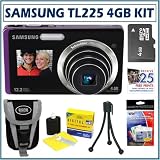 Samsung TL225 DualView 12.2MP Wide Angle Digital Camera in Purple + 4GB Accessory Kit