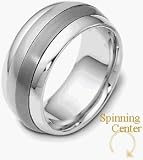 Titanium & 18 Karat White Gold Designer SPINNING Wedding Band Ring
