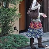 インド綿 巻きスカート ラップスカート とり ひざ丈 ラップスカート フリーサイズ 大人のエスニック