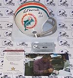 IMAGE OF Earl Morrall Autographed/Hand Signed Dolphins 2-Bar Mini Helmet