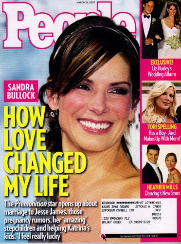 Sandra Bullock Cover People Magazine March 26, 2007