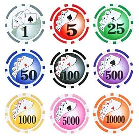jpcommerce Blue 4-Fold Octagon Poker/Blackjack Table Top Poker Chip Sets