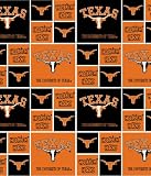 Cotton College University of Texas Longhorns Print Cotton Fabric By the Yard