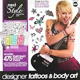 next STYLE FASHION ART Designer Tattoos & Body Art Kit (Includes 475 Temporary Body Tattoos & Jewels, Stencils & Markers)