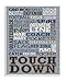 Stupell Home DÃ©cor Football Typog Denim Feel Wall Plaque Art, 10 x 0.5 x 15, Proudly Made in USA