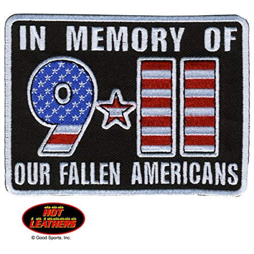 Hot Leathers, IN MEMORY OF 911 OUR FALLEN AMERICANS, Iron-On / Saw-On, Heat Sealed Backing Rayon 9-11 PATCH - 4
