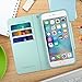 iPhone 6S Wallet Case, Maxboost [Elegance Series] iPhone Wallet Cover for iPhone 6 / 6S Protective PU Leather Card Case w/3 Card Slots + Side Pocket Flip Magnetic - Navy Blue/Teal