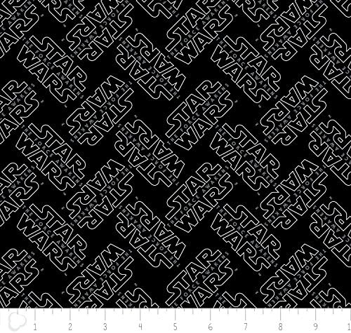 Black Star Wars Logo Force Awakens Camelot Quilt Fabric by the 1/2 yd