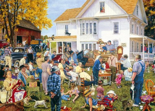 Childrens Toyshop  Third Party New : Gibsons Puzzle - Farmhouse Auction (1000 pieces)