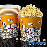Set of 3 Fun Movie Theater Style Plastic Popcorn Tubs - 8"-7.75"