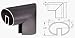 C.R. LAURENCE GR0V4VDU CRL Dark Bronze 4 X 2-1/2 Oval 90 Degree Vertical Corner for 1/2 or 5/8 Glass Cap Railing