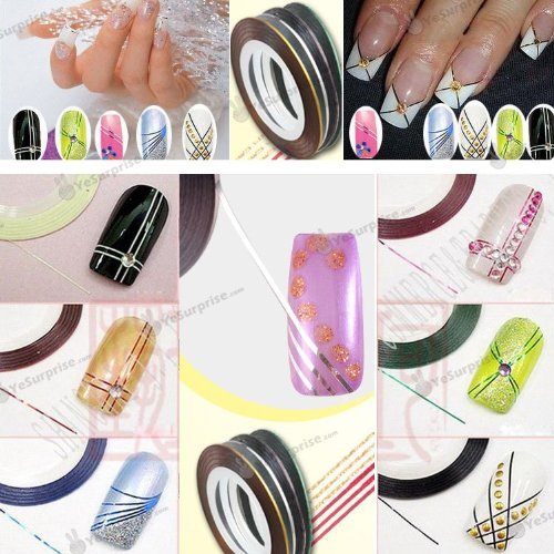 Imagen 7 de 15 PC puntas de las uñas se dirigen varios estilos y cinta decorativa decapado para el arte del clavo // 15 pcs Nail Tips Guide Various Styles & Decorative Stripping Tape For Nail Art