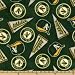 60'' Wide MLB Fleece Oakland Atheletics Green/Yellow/White Fabric By The Yard