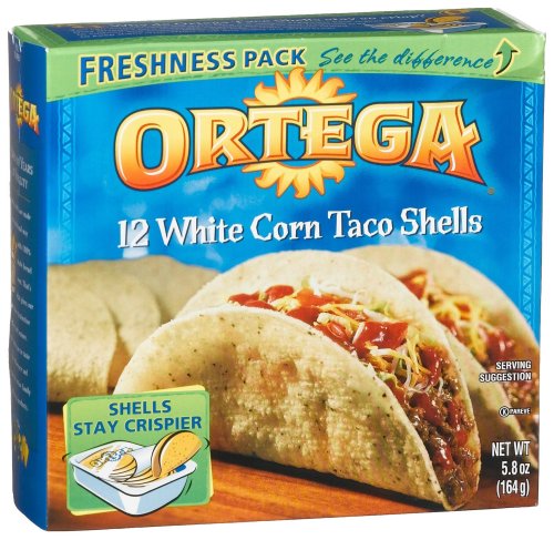 Ortega White Corn Taco Shells, 12-Count, 5.8-Ounce Boxes (Pack of 12) by Ortega