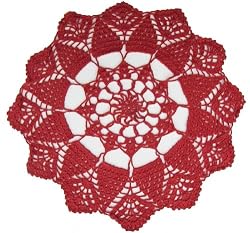 Hand-crocheted Table Centerpiece - Coral Brick