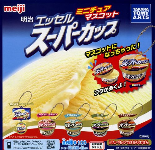 ガチャガチャ　明治エッセルスーパーカップ　ミニチュアマスコット　全6種セット